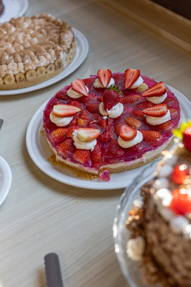 Torta de morango do café da manhã